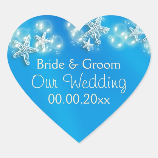 Jubiläum des Strandjubiläums Herz-Aufkleber (Vorderseite)