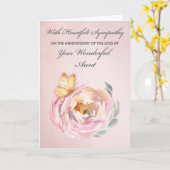 Jubiläum des Verlustes der Rose des Schmetterlings Karte (Gelbe Blume)