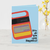 Jubiläum des Vintagen Speaking & Rechtschreibens Karte (Gelbe Blume)