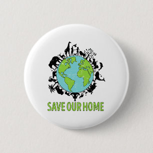 Jubiläum des Zuhause Animals Earth Day Planet gere Button