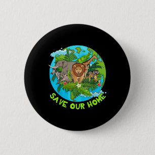 Jubiläum des Zuhause Animals Earth Day Planet gere Button
