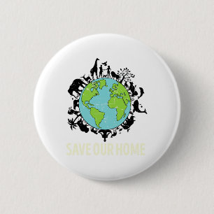 Jubiläum des Zuhause Animals Earth Day Planet gere Button