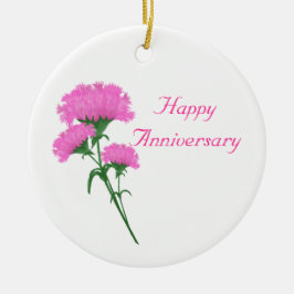 Jubiläum Drei rosa Carnies Keramik Ornament