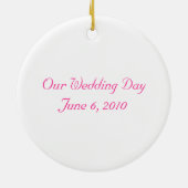 Jubiläum Drei rosa Carnies Keramik Ornament (Hinten)