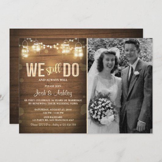 Jubiläum Einladung Rustic Vow Renewal Party (Vorne/Hinten)