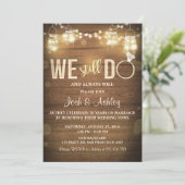 Jubiläum Einladung Rustic Vow Renewal Party (Stehend Vorderseite)