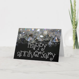 Jubiläum Elegant Schwarz Silber Glänzend Diamanten Karte