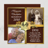 Jubiläum elegante Einladungen zum Foto (Vorne/Hinten)