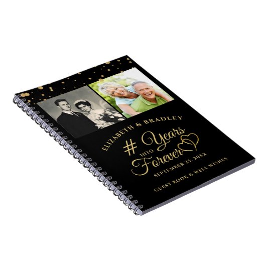 Jubiläum Elegante Jahre ins Gästebuch FOREVER Notizblock (Rechte Seite)