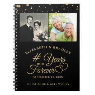 Jubiläum Elegante Jahre ins Gästebuch FOREVER Notizblock
