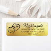 Jubiläum Elegante Script Hearts Initial Gold (Insitu)