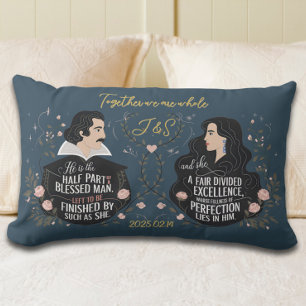 Jubiläum Elegantes Monogramm Märchen Zitat Lendenkissen