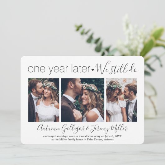 Jubiläum Empfang wir noch 4 Foto Hochzeit. Einladung (Stehend Vorderseite)