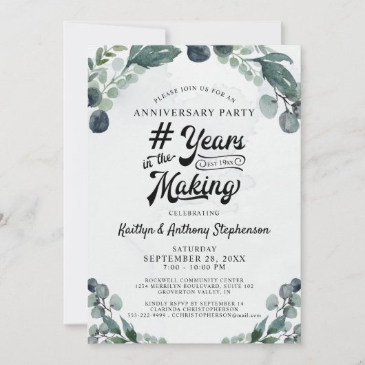 Jubiläum Eukalyptus # JAHRE IM MAKING Einladung (Vorderseite)