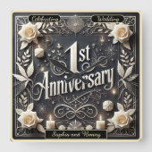 Jubiläum feiern einen besonderen Meilenstein Quadratische Wanduhr (Vorderseite)