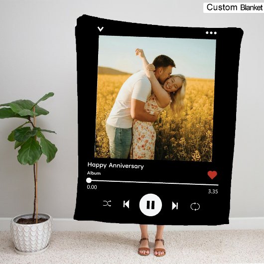 Jubiläum Foto Album Cover | Modernes Design Fleecedecke