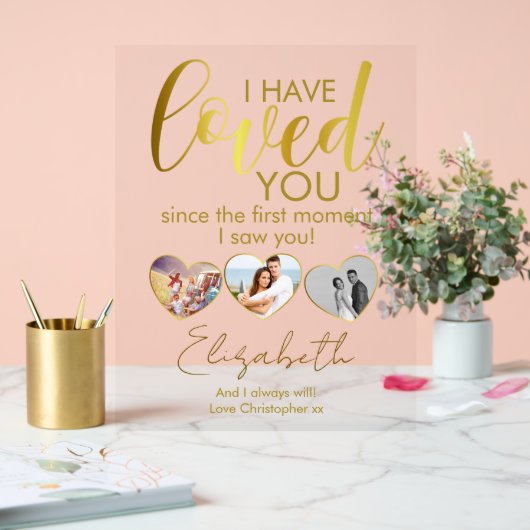 Jubiläum Foto Collage Herz Acrylschild (Hochzeit)