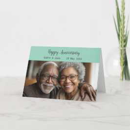 Jubiläum Foto-Falte-Jubiläumskarte Seite Grün Einladung