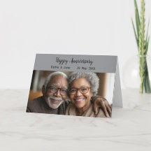 Jubiläum Foto Faltkarte Grau