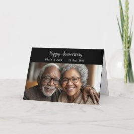 Jubiläum Foto Faltkarte schwarzer Hintergrund Einladung