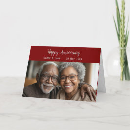 Jubiläum Foto geklappte Jubiläumskarte Burgund Einladung