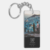 Jubiläum Foto Hochzeit chic Schwarz-weiß Schlüsselanhänger (Vorderseite links)