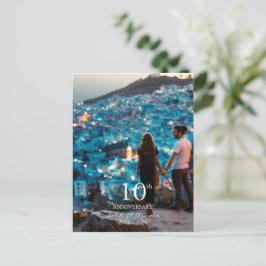 Jubiläum Foto Hochzeit schick weißen Schriftart Feiertagspostkarte