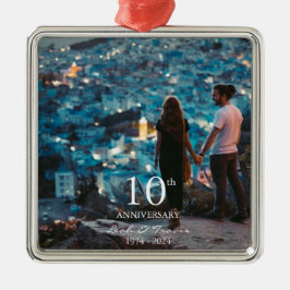 Jubiläum Foto Hochzeit schick weißen Schriftart Ornament Aus Metall