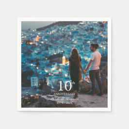 Jubiläum Foto Hochzeit schick weißen Schriftart Serviette