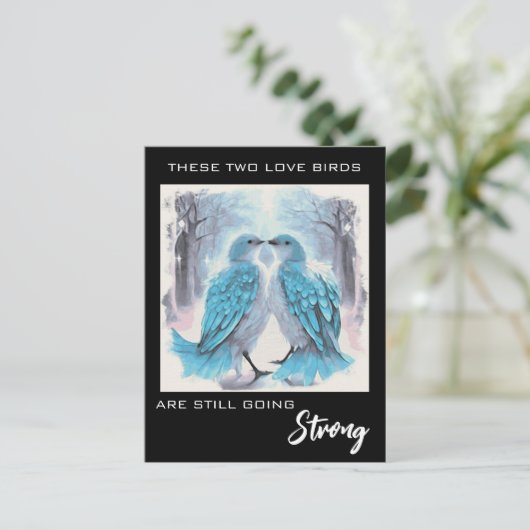 *~* Jubiläum FOTO Love Birds Winter AP54 Postkarte (Stehend Vorderseite)