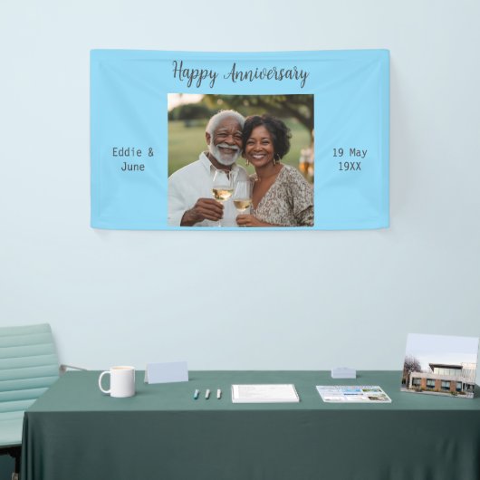 Jubiläum Foto Modern Banner Light Blue (Messeveranstaltung)