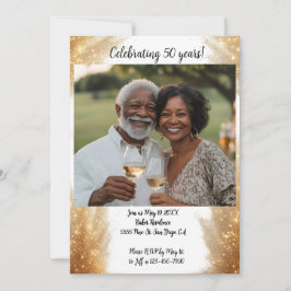 Jubiläum Foto Moderne Einladung Weiß