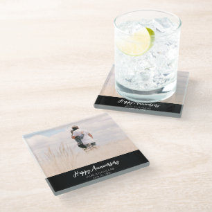 Jubiläum Foto moderne stilvolle Hochzeit Glasuntersetzer