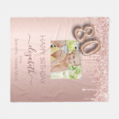 Jubiläum Foto Rose Gold Rosa Freunde Fleecedecke (Vorderseite (Horizontal))
