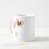 Jubiläum Foto Tasse - Rote Ballons mit Gesicht (Vorderseite Links)