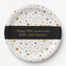 Jubiläum für benutzerdefinierte White/Gold Stars-N