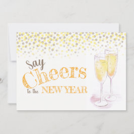 Jubiläum für die Champagnerbrille zum neuen Jahr Einladung