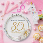 Jubiläum Gelbe Blüte Elegantes Foto Pappteller (Party)