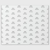 Jubiläum gerade verheiratet Schriftart Schwarz-wei Geschenkpapier (Flach)