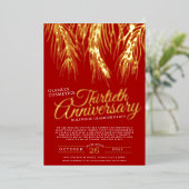 Jubiläum Glamour Party Gold lila Palmen Folieneinladung (Stehend vorne)