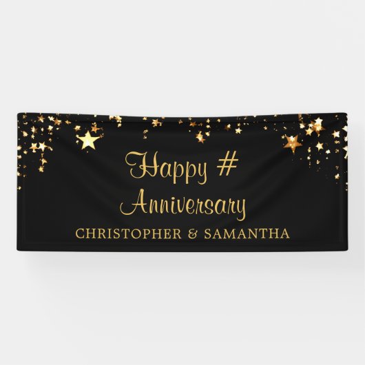 Jubiläum Gold inszeniert Text und Farbe Banner (Horizontal)