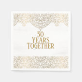 Jubiläum Gold Lace auf White Napkins Serviette (Vorderseite)