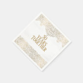 Jubiläum Gold Lace auf White Napkins Serviette (Ecke)