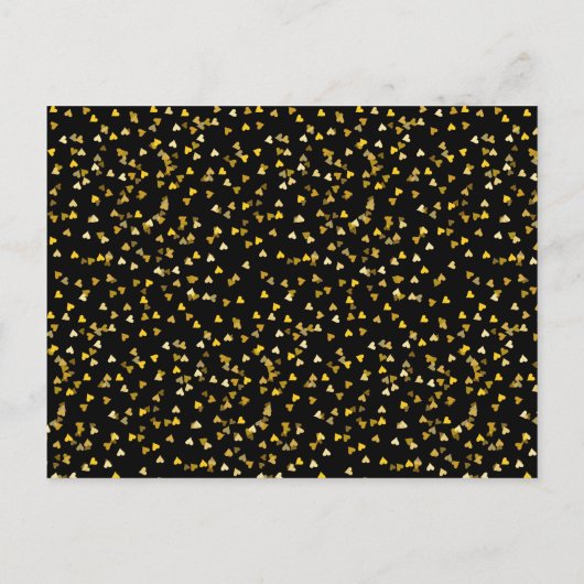 Jubiläum: Goldene Liebe Save the Date Herz Postkarte (Rückseite)