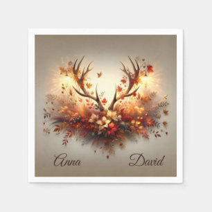 Jubiläum Herbst Deer Antler Bouquet Serviette