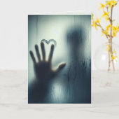 Jubiläum Herz auf Nassglas Karte (Gelbe Blume)