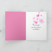 Jubiläum Herzblasen auf schwarz Karte (Innenseite)