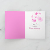 Jubiläum Herzblasen auf schwarz Karte (Innenseite)