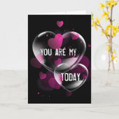 Jubiläum Herzblasen auf schwarz Karte (Gelbe Blume)