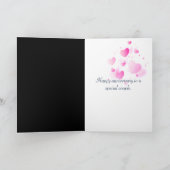 Jubiläum Herzblasen auf schwarz Karte (Innenseite)